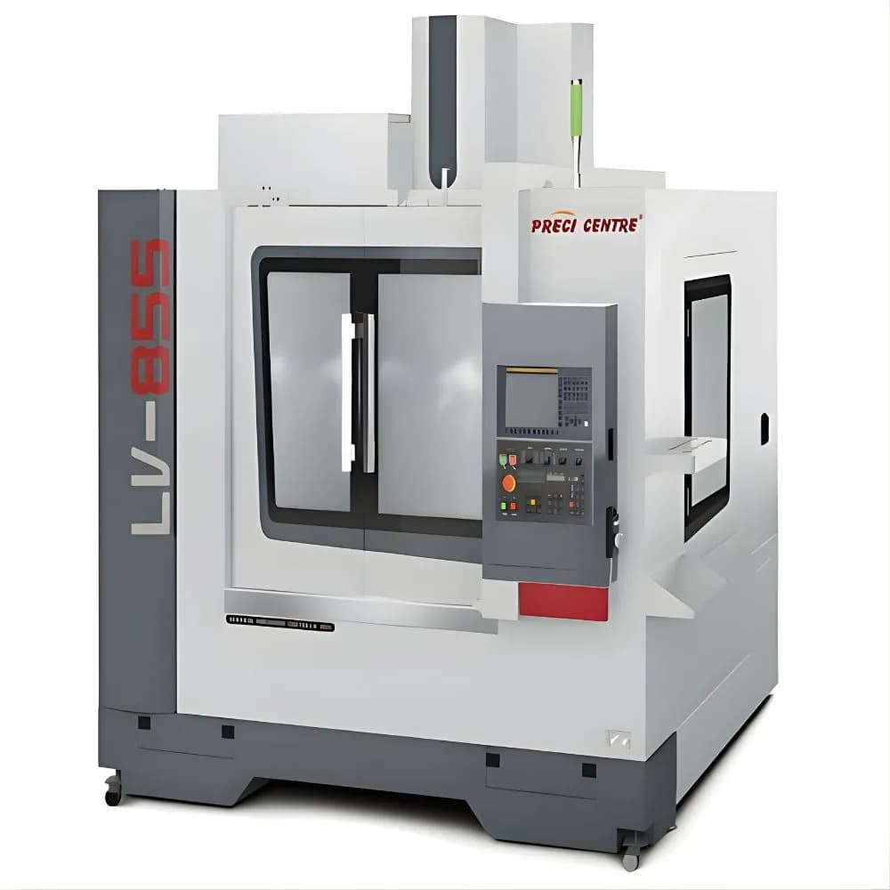 A highly accurate PRECI CENTRE Machining Center (LV Series) featuring Class C3 ball screws and up to 25,000 RPM spindle speeds. This premium CNC Vertical Milling Machine undergoes strict laser calibration, ensuring flawless tolerances and exceptional ROI for complex Automotive Parts Manufacturing.