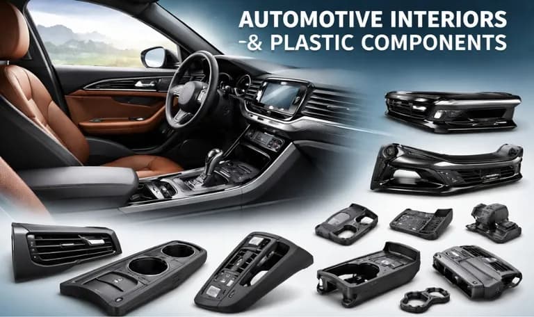 Industrial servo injection moulding machines and heavy-duty plastic molding equipment utilized for automotive interiors and dashboard manufacturing.