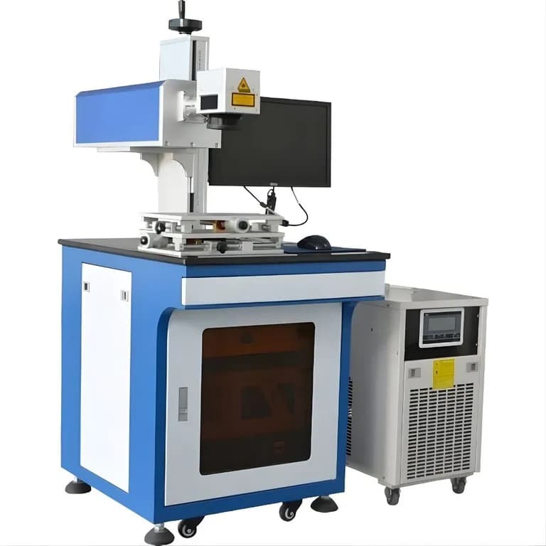 A highly precise 355nm UV Laser Marking Machine built for cold-marking delicate substrates without thermal damage. This versatile glass laser engraving machine and laser engraver for plastic ensures rapid 1000 character/sec speeds and excellent ROI for demanding industrial traceability.