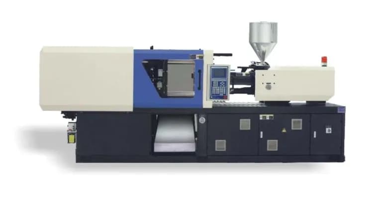 Industrial horizontal plastic injection moulding machine engineered for high-volume manufacturing, plastic recycling, and precision component production.