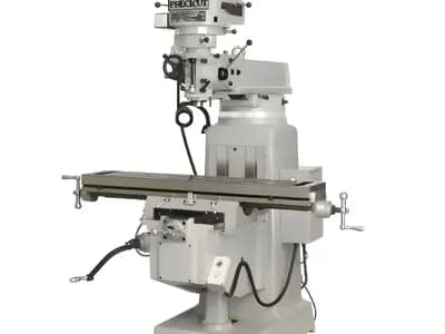 A heavy-duty Precicut Milling Machine with a digital readout (DRO) and rigid Meehanite column. This Taiwan-imported vertical milling machine offers clutchless operation, low maintenance, and high ROI for industrial M1TR machine applications.