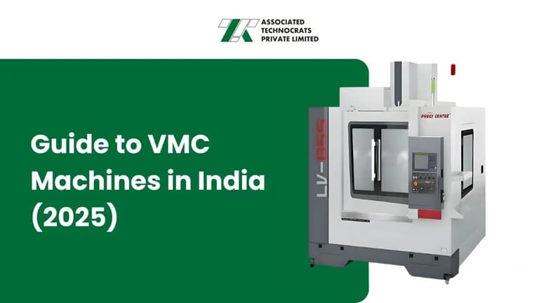 2025 Guide to VMC Machines in India featuring a heavy-duty PRECI CENTRE vertical machining center, imported from Taiwan by ATPL to provide reliable CNC milling for industrial workshops.