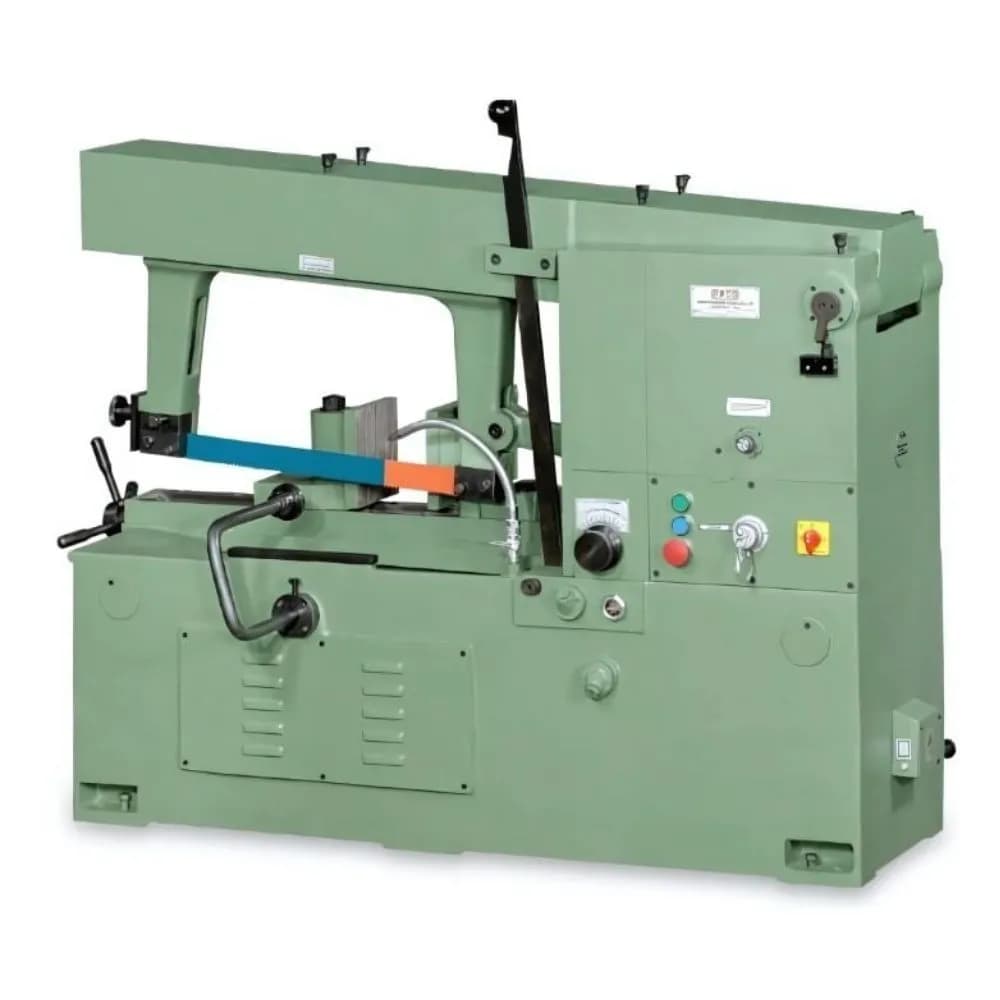 A rugged Industrial hydraulic power hacksaw machine built for precise metal cutting, featuring up to 300mm diameter capacity and automatic arm lifting. This highly efficient Power Hacksaw Machine ensures accurate cuts, low operator fatigue, and solid ROI for shops researching the best power hacksaw machine manufacturers india price list.