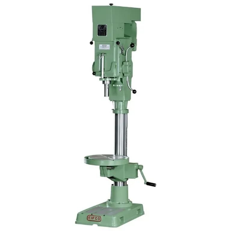 A rugged Eifco Pillar Drilling Machine built for heavy industrial metalworking, featuring robust pillar diameters up to 175 mm and a 50 mm steel drilling capacity. This efficient drill machine pillar type ensures precise tolerances, low maintenance, and excellent ROI for shops needing a dependable Industrial Pillar Drill Machine.