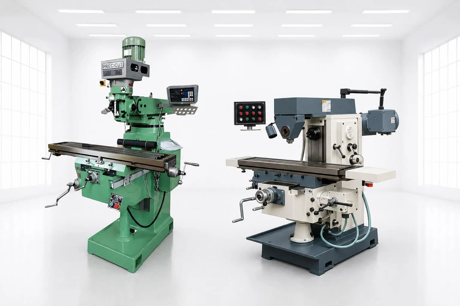 Precicut Turret Vertical Milling Machine and HM2 Universal Horizontal Milling Machine